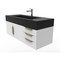 Castello Usa Nile 48" Wall Mounted White Vanity With Black Top And Gold Handles CB-MC-48W-GLD-2053-BL - alternate 5